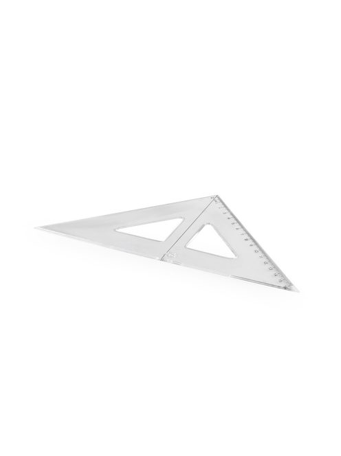 Vonalzó háromszög 45° 16cm, műanyag
