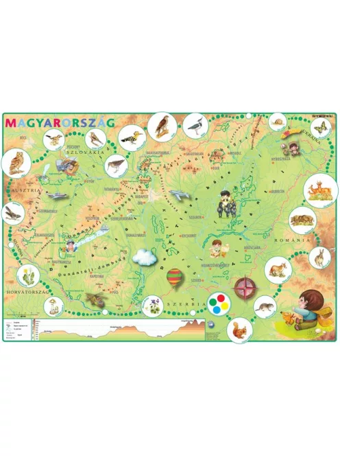 STIEFEL Könyökalátét, kétoldalas, STIEFEL, "Gyerek Magyarország közigazgatása/domborzata"