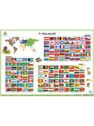 STIEFEL Könyökalátét, kétoldalas, A3, STIEFEL "Világ zászlói"