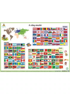   STIEFEL Könyökalátét, kétoldalas, A3, STIEFEL "Világ zászlói"