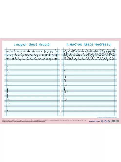STIEFEL Könyökalátét, kétoldalas, A3, STIEFEL "A magyar ábécé betűi"