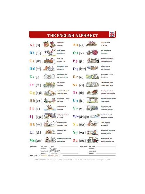 STIEFEL Könyökalátét, kétoldalas, A3, STIEFEL "The English Alphabet/Great-Britain"