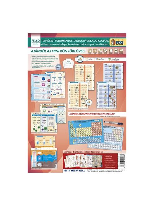 STIEFEL Tanulói munkalap csomag, 5 munkalap, 1 alátét, filc, STIEFEL "Természettudomány"