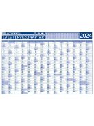 STIEFEL Éves tervező és projekt naptár, kétoldalas, fémléces, kék színű filctollal, 70x100 cm, 2024 évi, STIEFEL