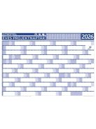 STIEFEL Éves tervező és projekt naptár, kétoldalas, fémléces, kék színű filctollal, 70x100 cm, 2026 évi, STIEFEL