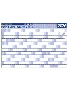   STIEFEL Éves tervező és projekt naptár, kétoldalas, fémléces, kék színű filctollal, 70x100 cm, 2026 évi, STIEFEL