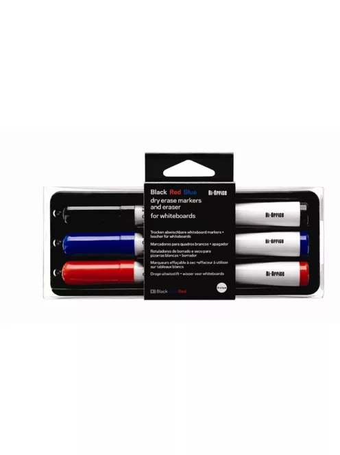 Táblatörlő, 3 markerrel, 17x7x3 cm