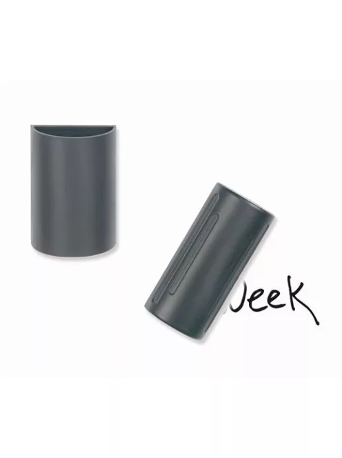 Mágneses tolltartó és táblatörlő, fekete, 12,8x6x3 cm