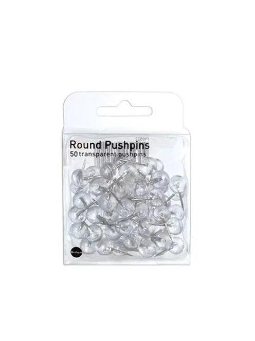 Térképtű, gömbfejű, 50 db, átlátszó