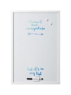   VICTORIA VISUAL Üzenőtábla, mágneses, 60x40 cm, fehér fa keret, VICTORIA VISUAL, "Travel"