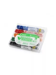   Táblamarker készlet, 2,3mm, kerek hegyű, utántölthető medium V-Board Pilot 5 klf. szín