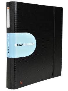Exabinder - 4 gyűrűs gumis mappa, A4-s maxi, PP, fekete