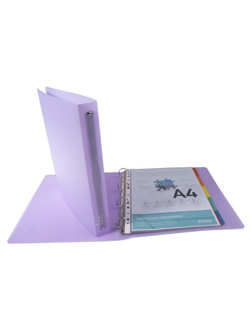 Gyűrűskönyv 4 gyűrűs, PP, Chromaline pasztell, A4 maxi, gerinc:  40 mm, PP, lila